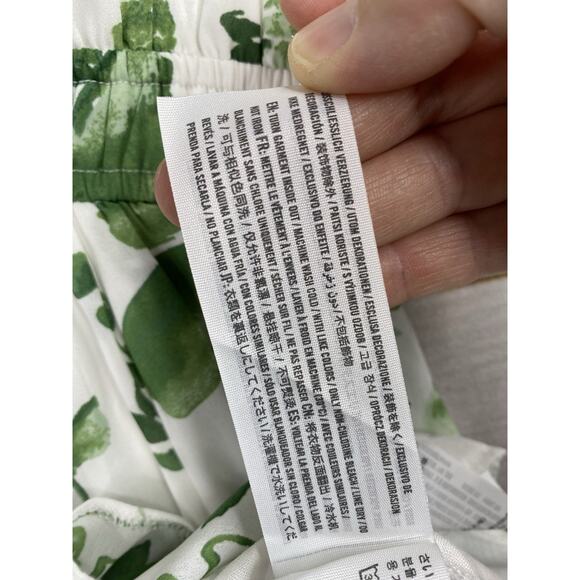 Abercombie & Fitch Dress Sz Small Petite Green Floral Ruffled V Neck - Picture 10 of 11